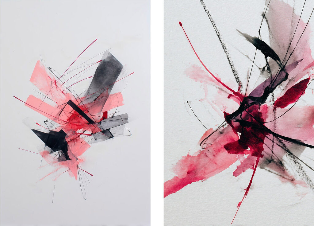 Élan rouge et noir — motif complet