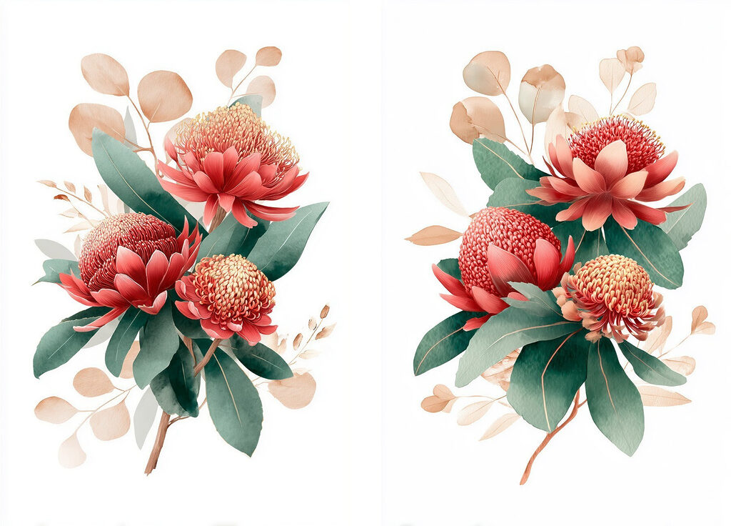 Bouquets botaniques — motif complet