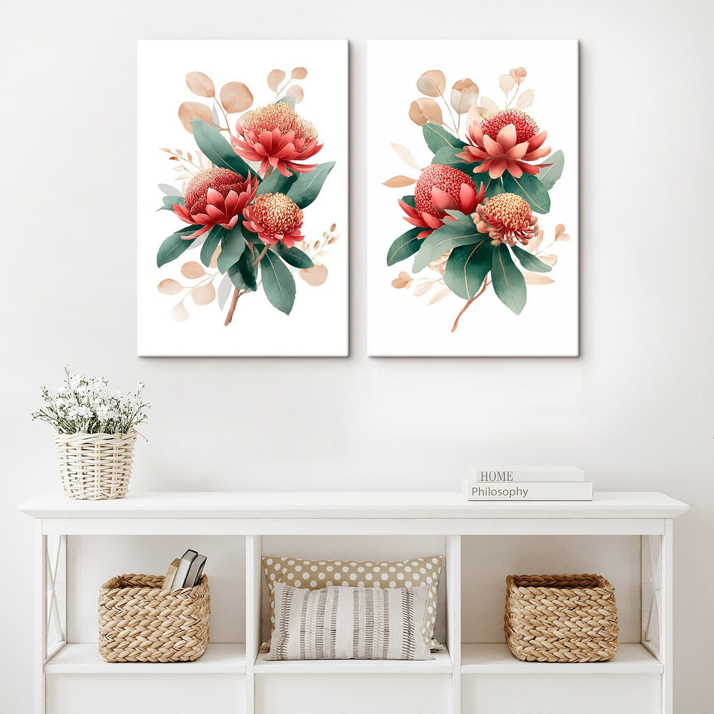 Bouquets botaniques dans un intérieur