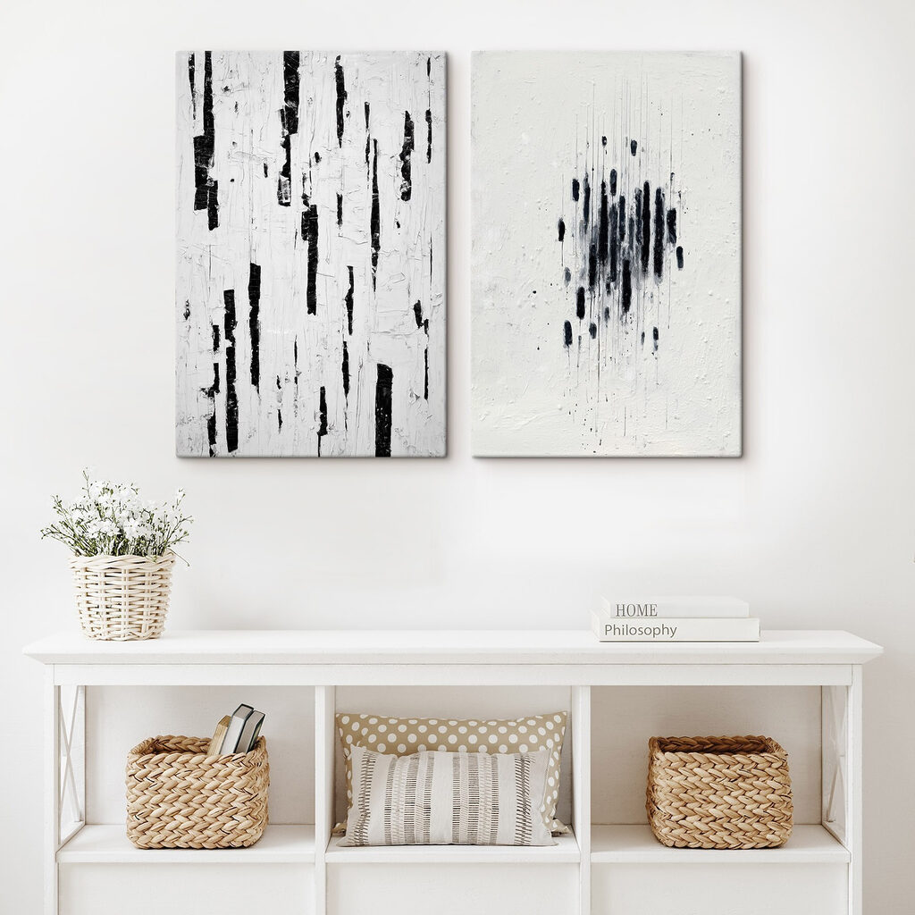 Traces noir et blanc dans un intérieur