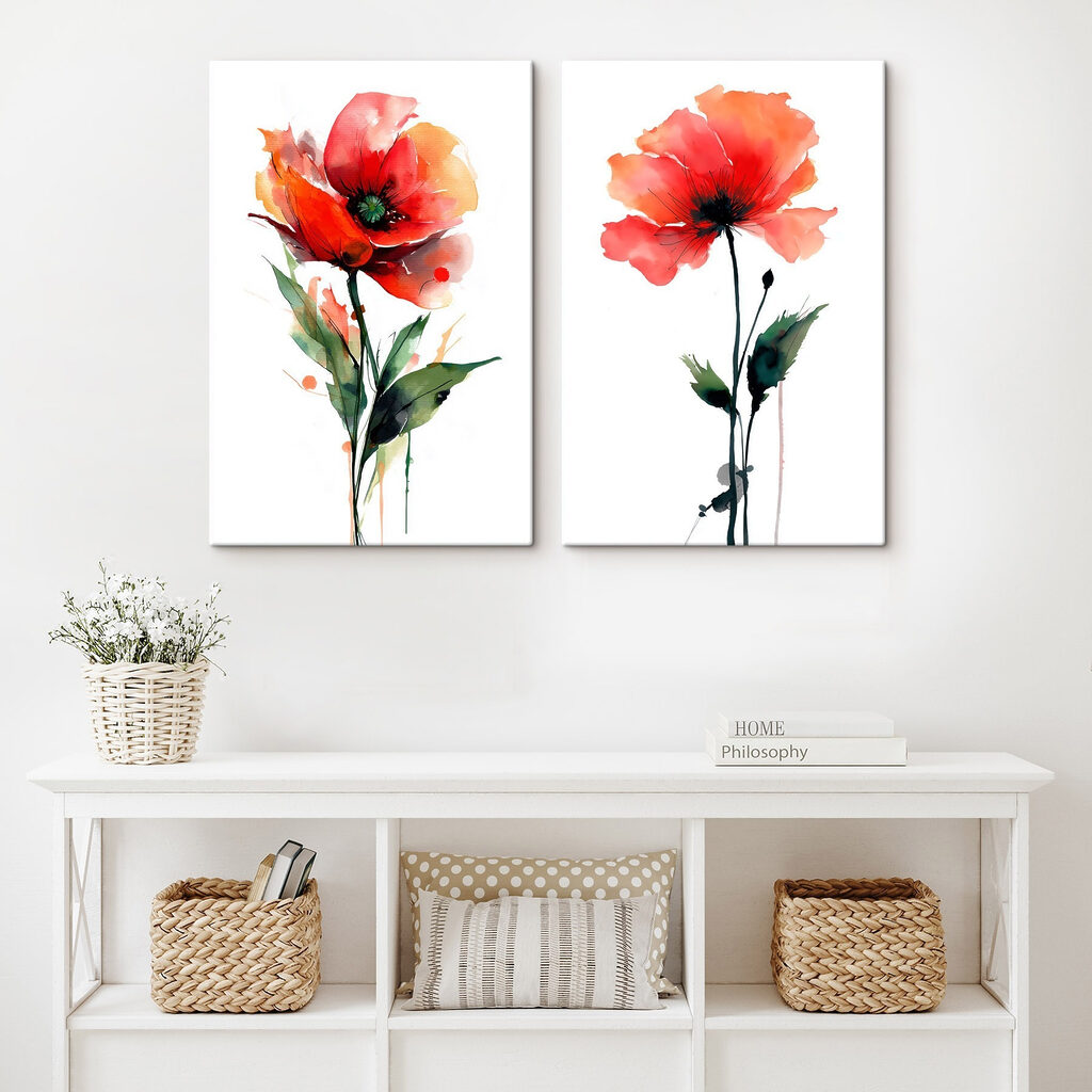 Fleurs vives à l’aquarelle — intérieur 2