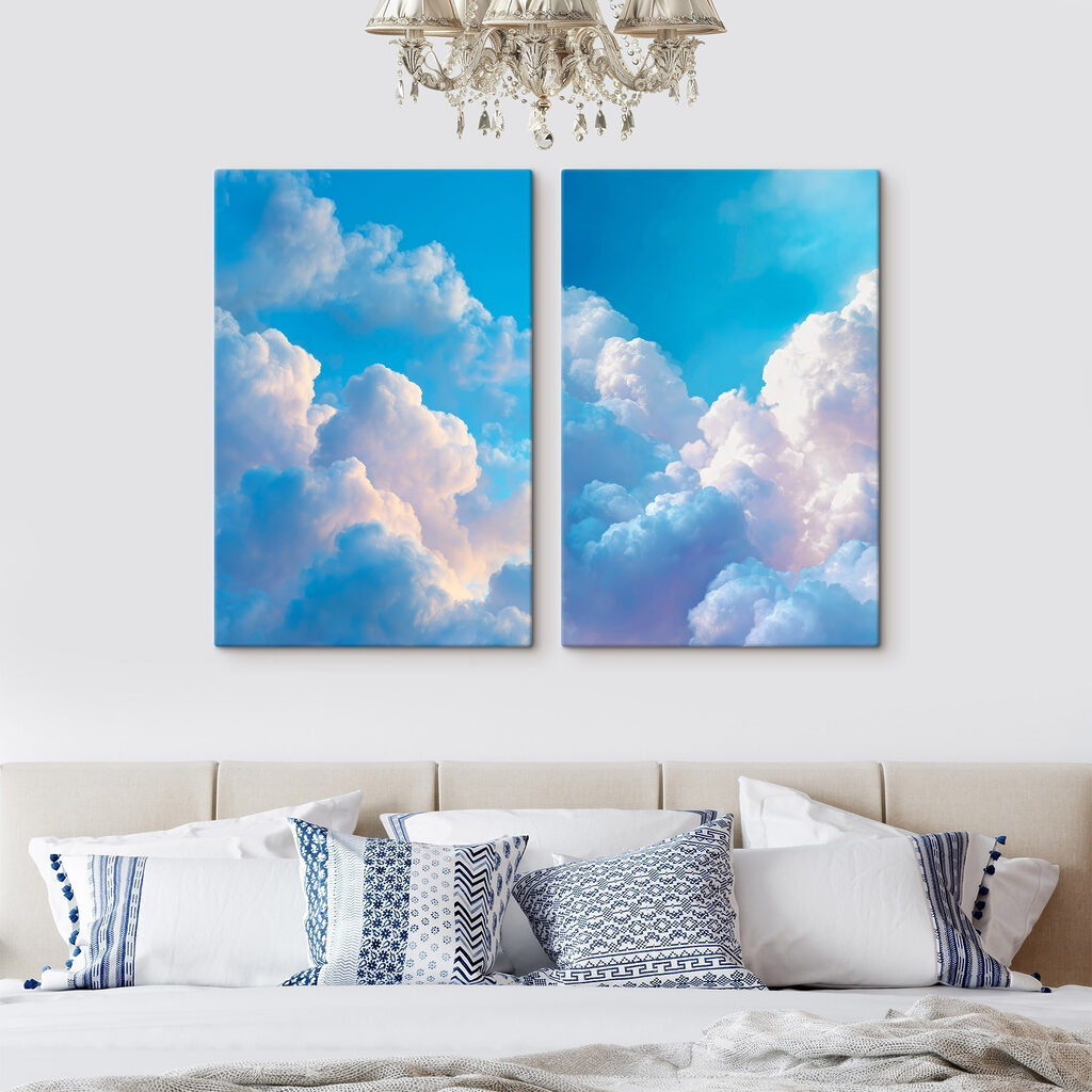 Nuages dans l’azur dans un intérieur