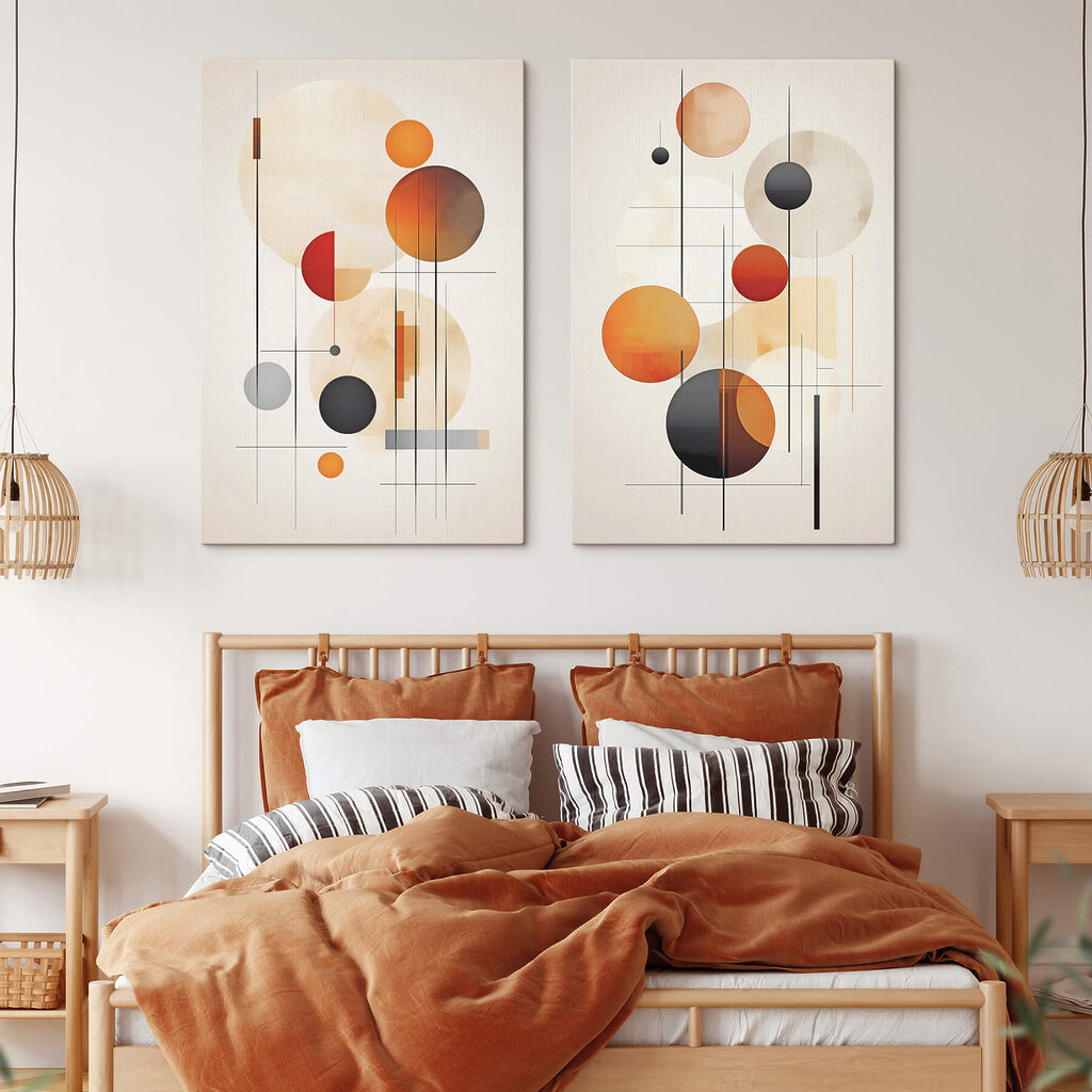 Cercles sur lignes fines dans un intérieur