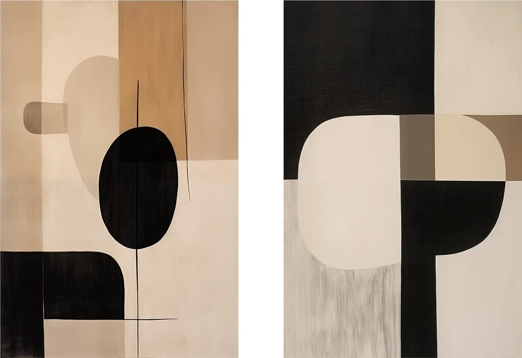 Harmonie noir et beige — motif complet
