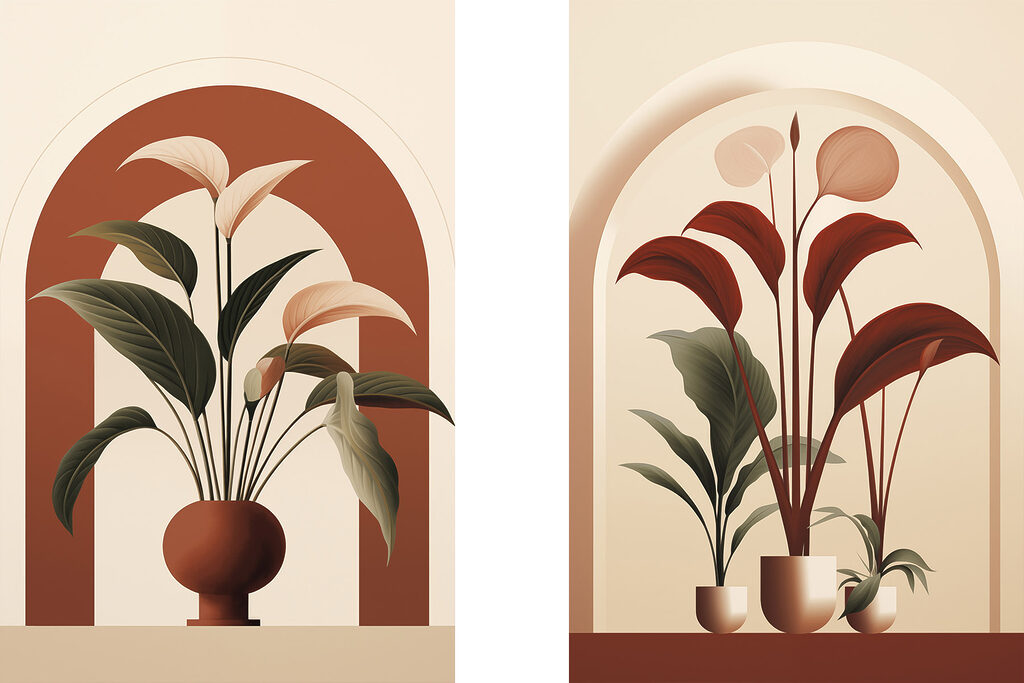 Plantes sous les arches — motif complet