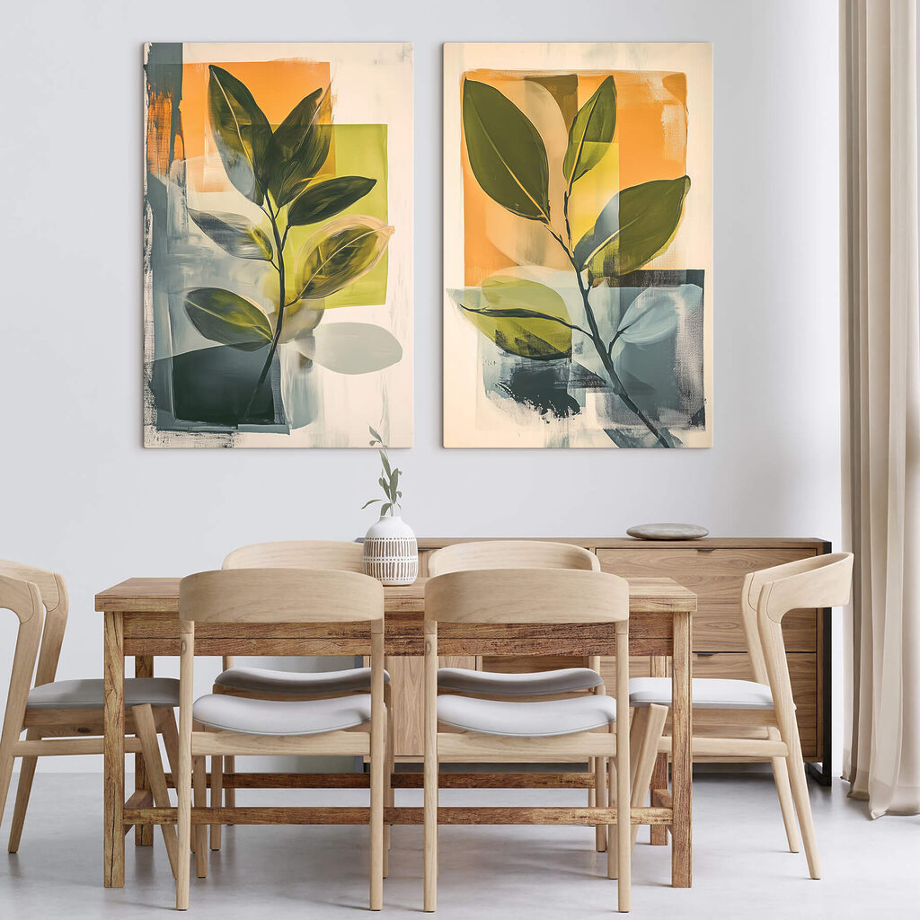 Verdure entre les aplats dans un intérieur