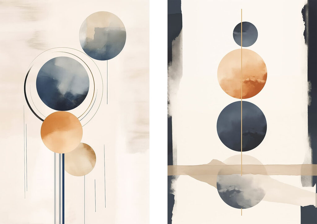 Cercles à l’aquarelle — motif complet