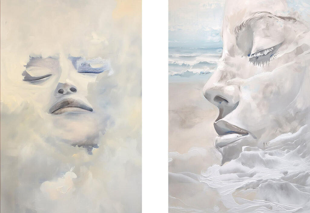 Visage dans les nuages — motif complet
