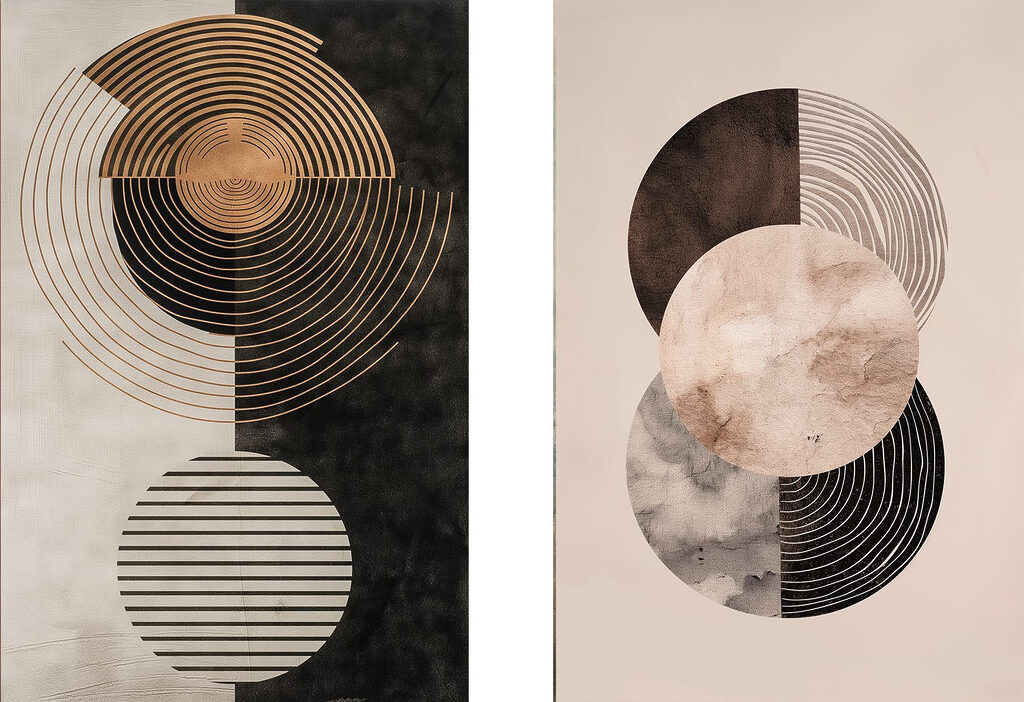 Cercles concentriques — motif complet