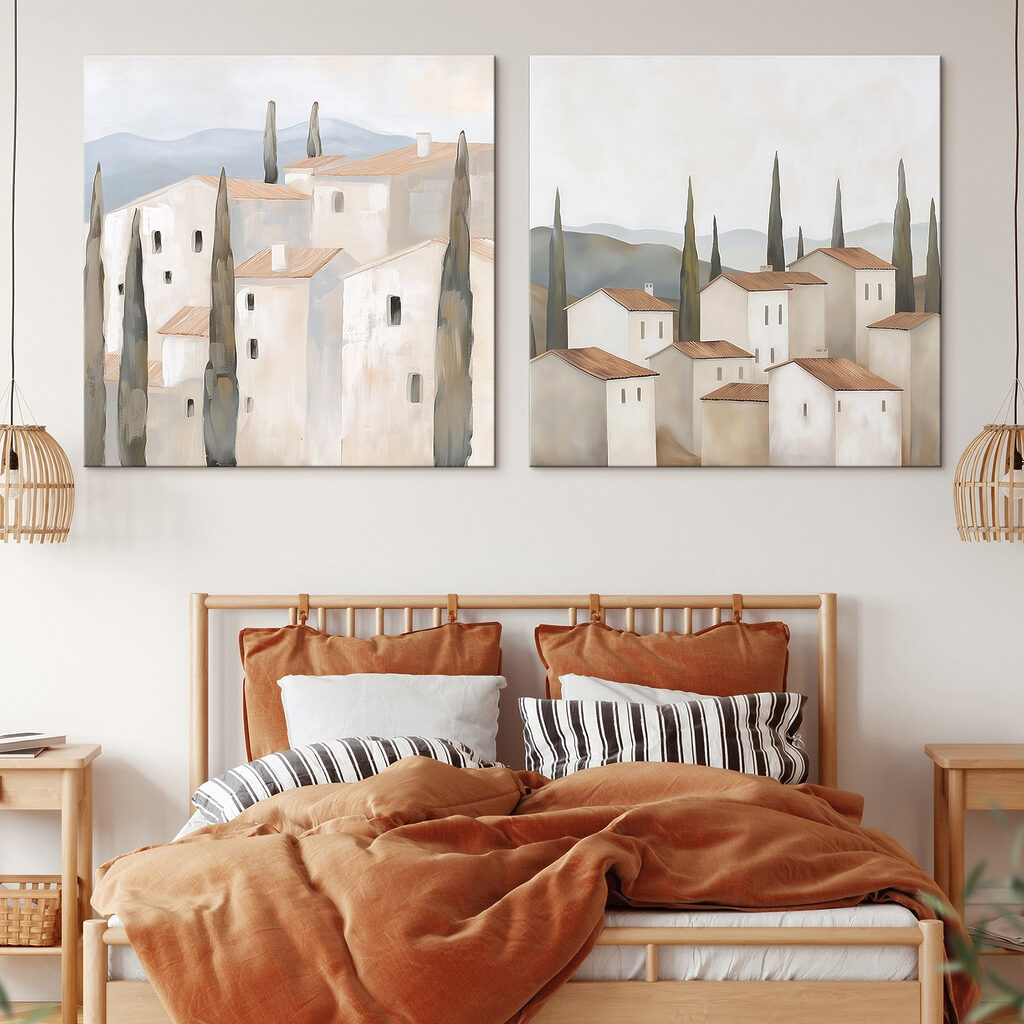 Maisons sur la colline dans un intérieur