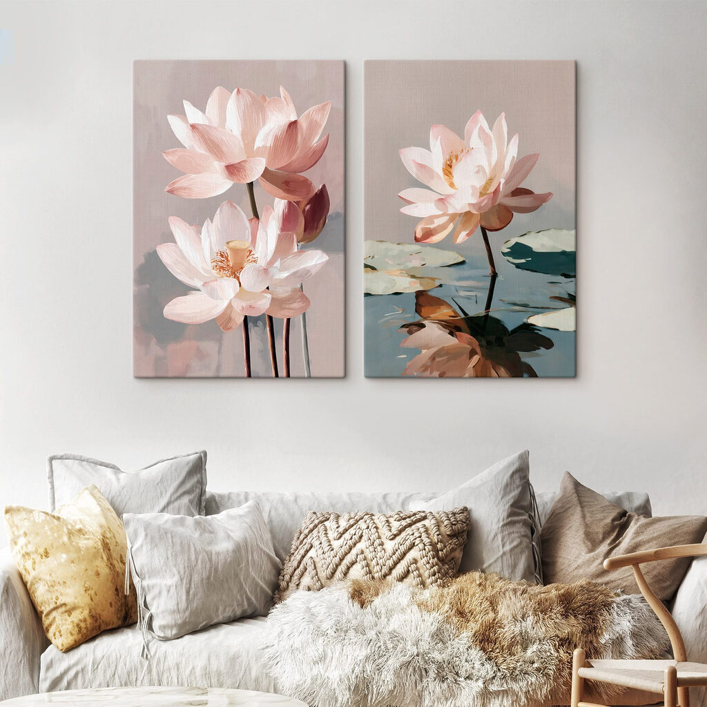 Fleurs sur l’eau dans un intérieur
