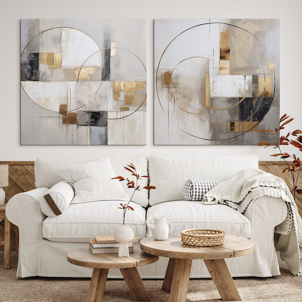 Courbes sur aplats dans un intérieur