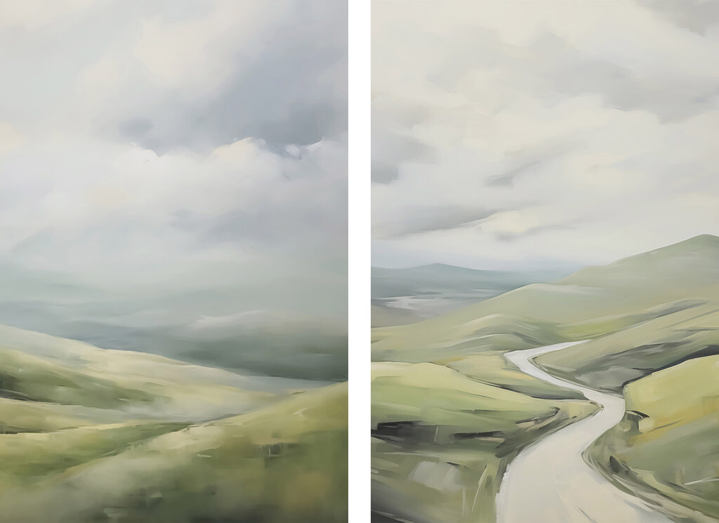 Route dans les collines — motif complet
