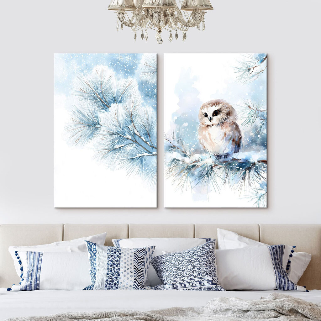 Chouette dans la neige — intérieur 1