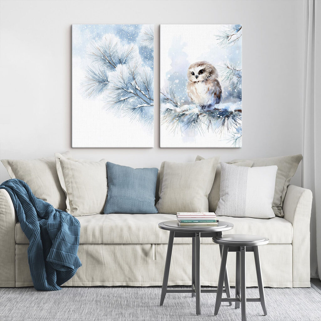 Chouette dans la neige — intérieur 2