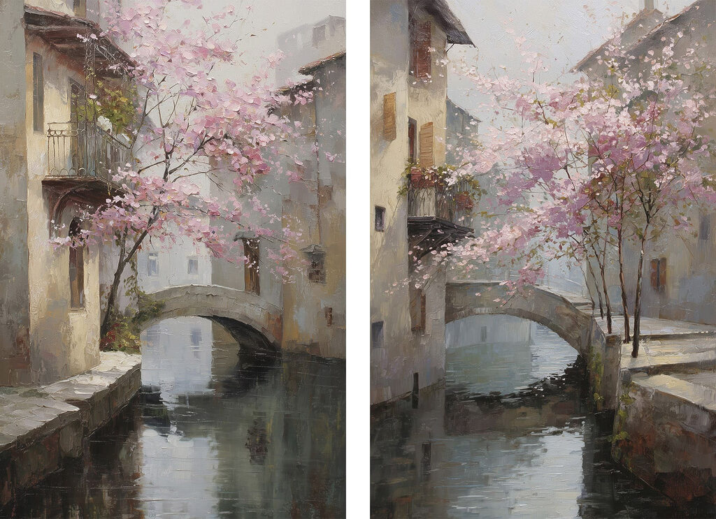 Pont sous les fleurs — motif complet