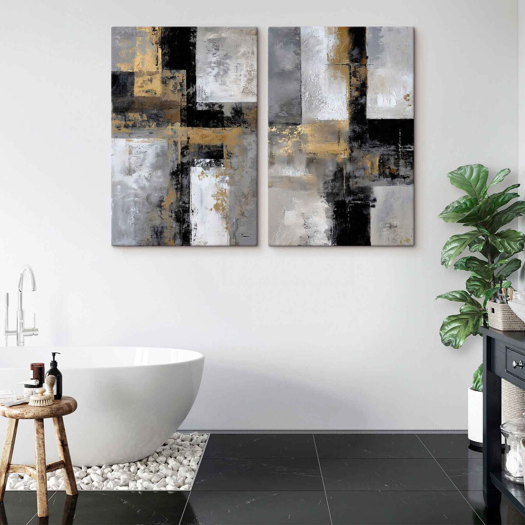 Aplats sombres rehaussés d’or dans un intérieur