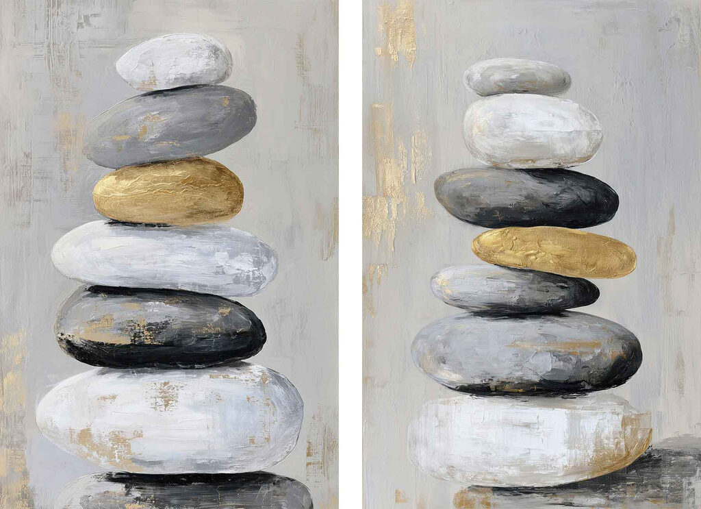 Pierres en équilibre — motif complet