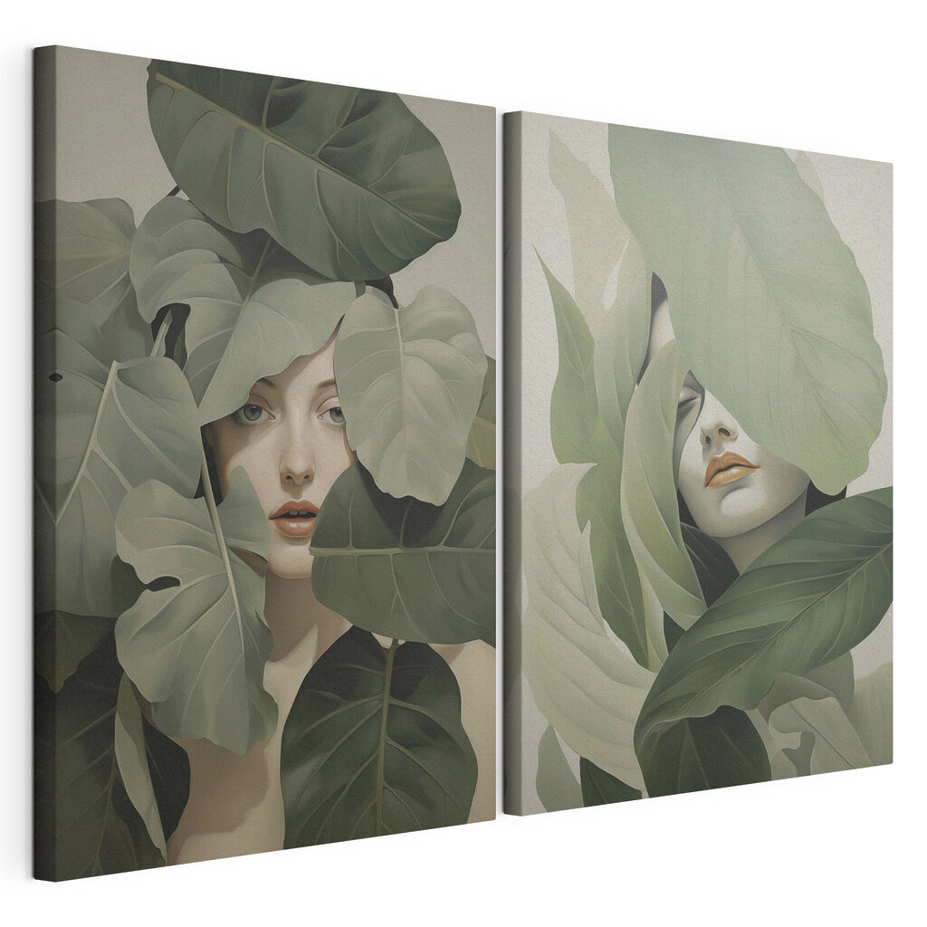 Visage parmi les feuilles — vue du produit