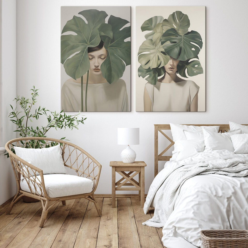 Femme coiffée de feuilles — intérieur 2