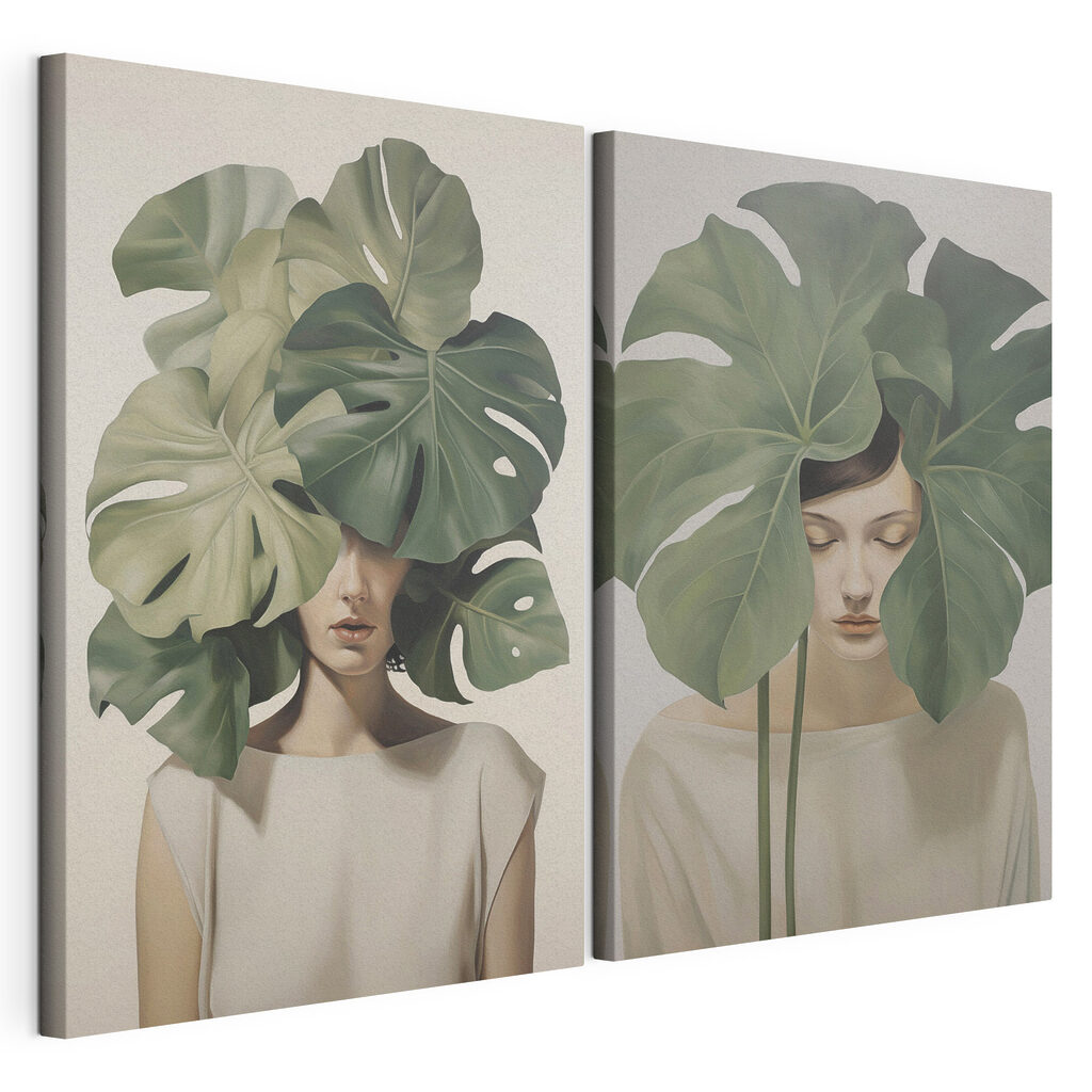 Femme coiffée de feuilles — vue du produit