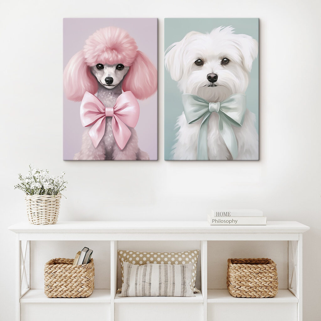 Chiens enrubannés — intérieur 1