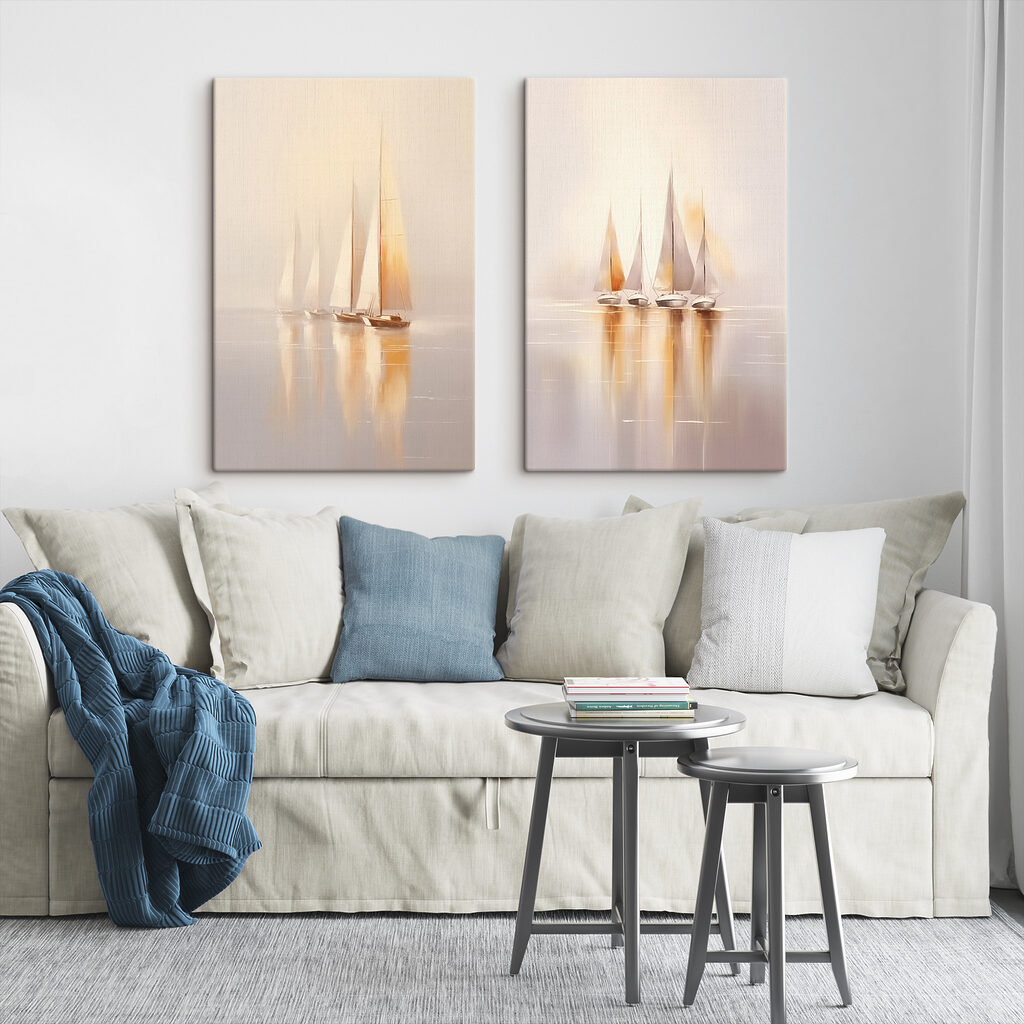 Voiles en lumière chaude dans un intérieur