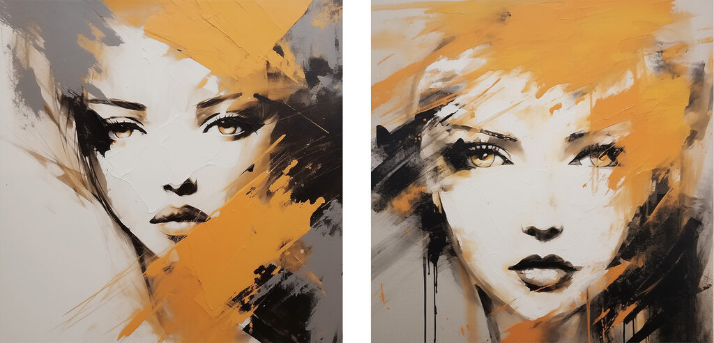 Visage aux traits d’ocre — motif complet