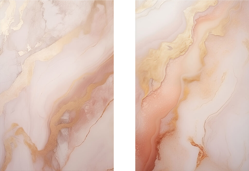 Veines d’or sur rose — motif complet