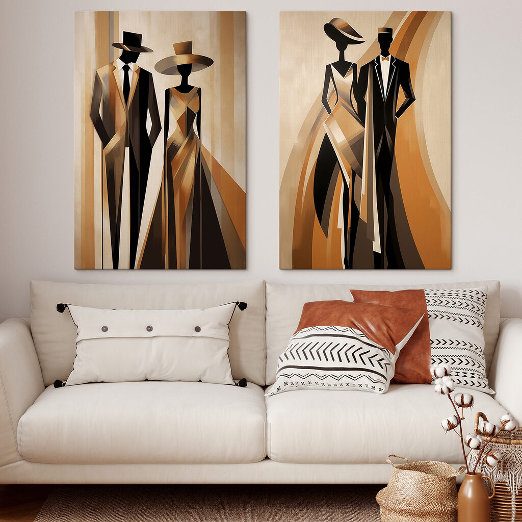 Rencontre en chapeaux dans un intérieur