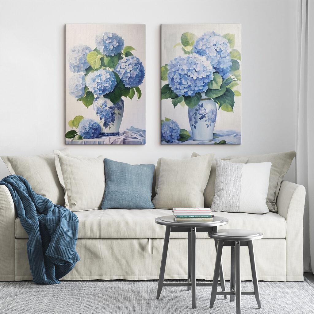 Hortensias bleus — intérieur 1