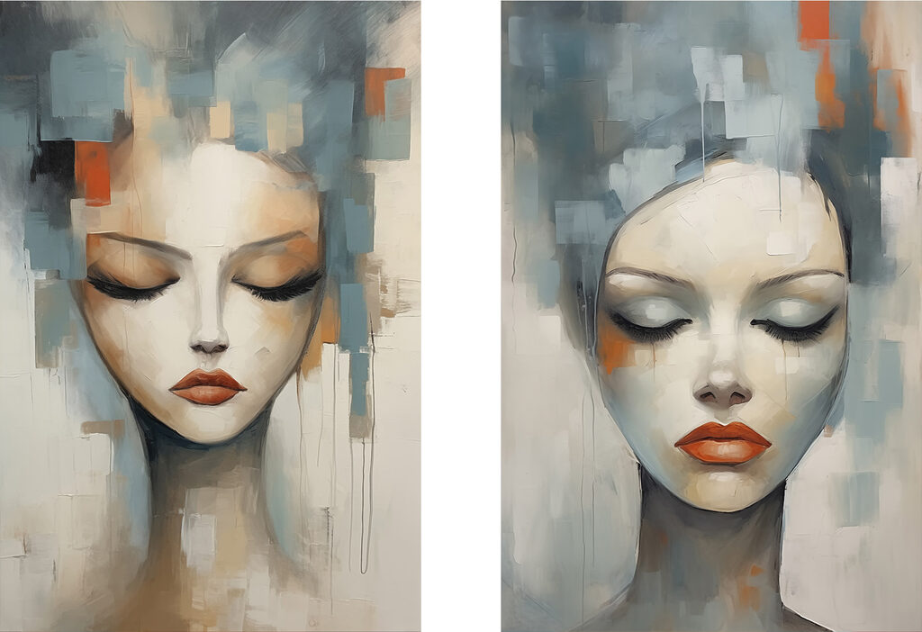 Visages sereins — motif complet