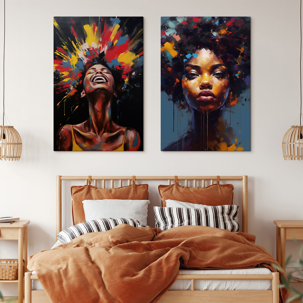 Visage éclaboussé de couleurs — intérieur 1