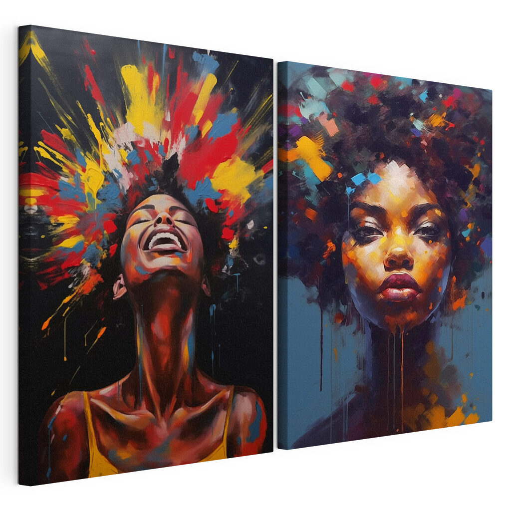 Visage éclaboussé de couleurs — vue du produit