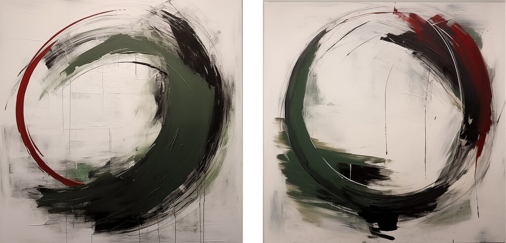 Cercles au pinceau — motif complet