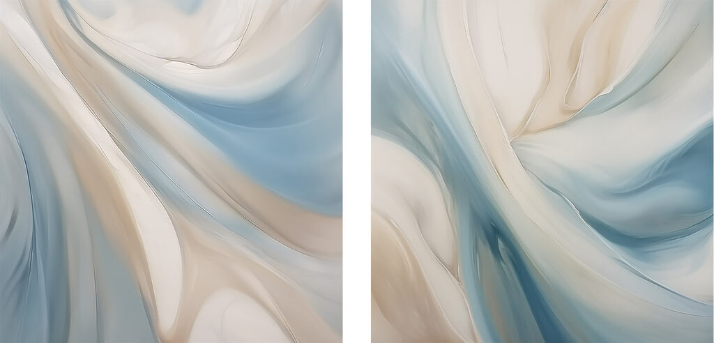 Volutes bleu et crème — motif complet