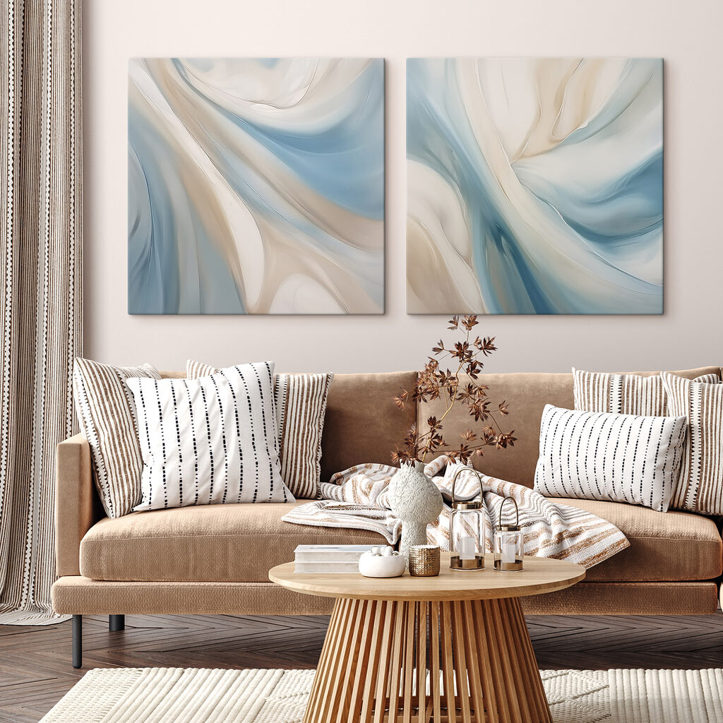 Volutes bleu et crème — intérieur 1