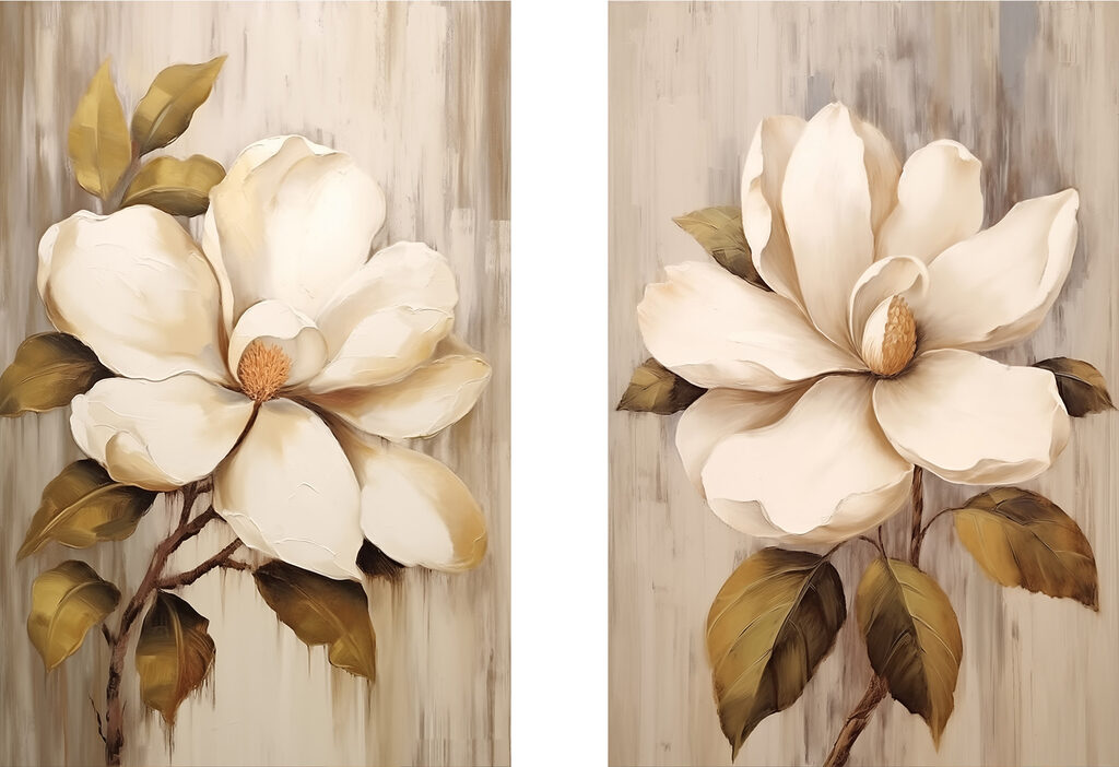 Fleurs sur bois — motif complet