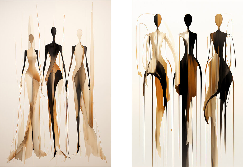 Silhouettes au loin — motif complet