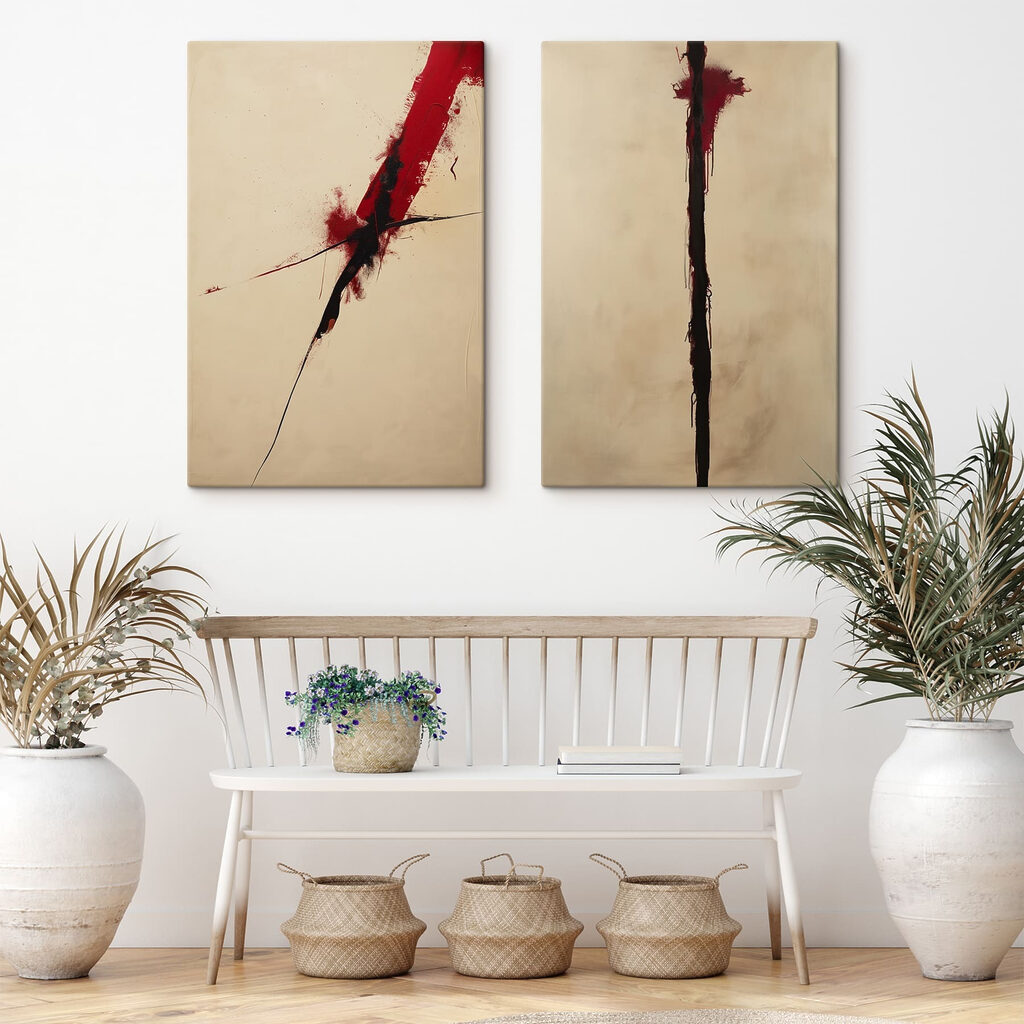 Traits rouge et noir — intérieur 1