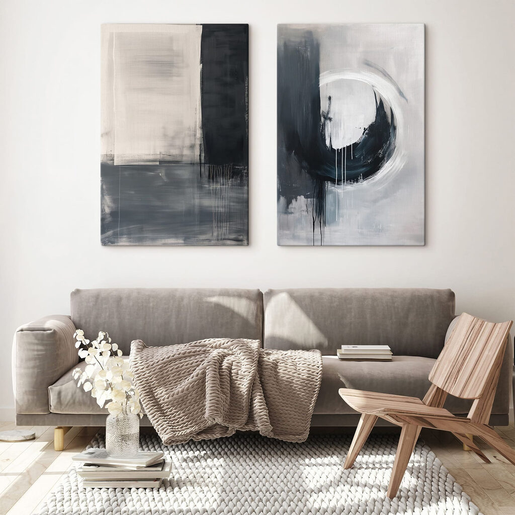 Abstraction monochrome dans un intérieur