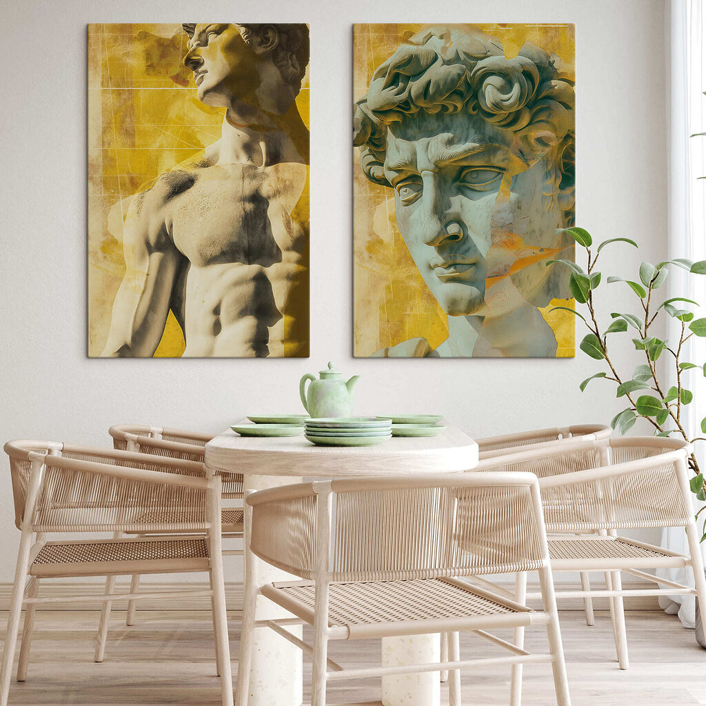 Statue sur fond jaune — intérieur 2