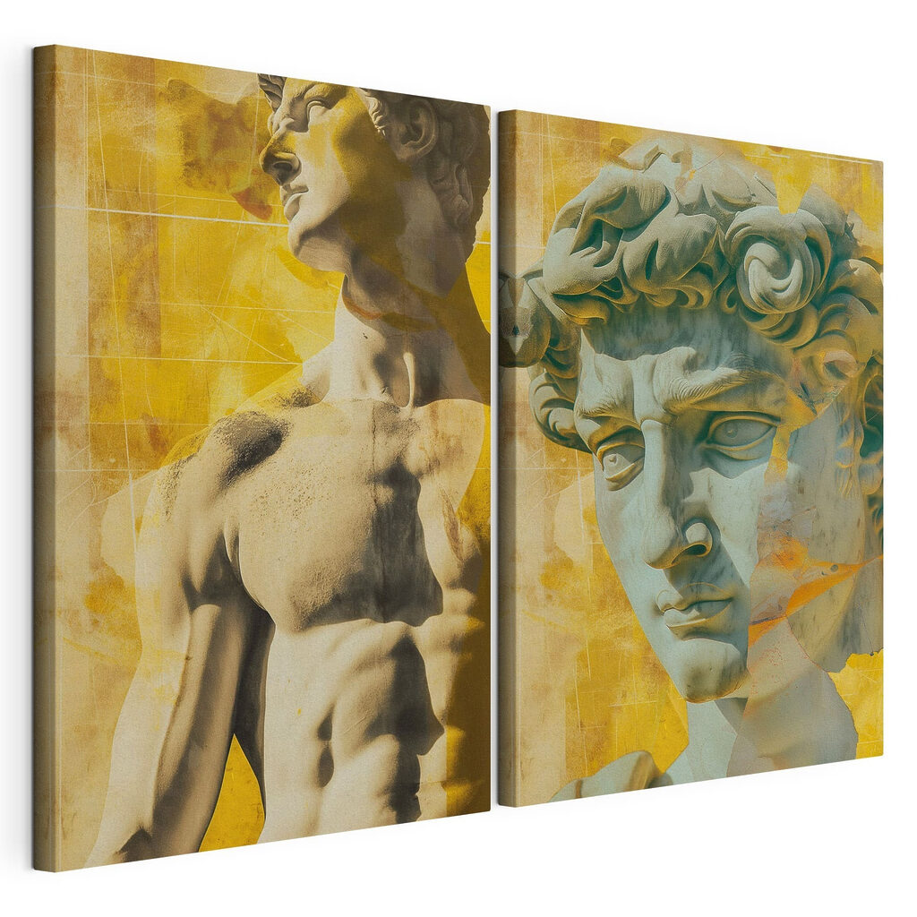 Statue sur fond jaune — vue du produit