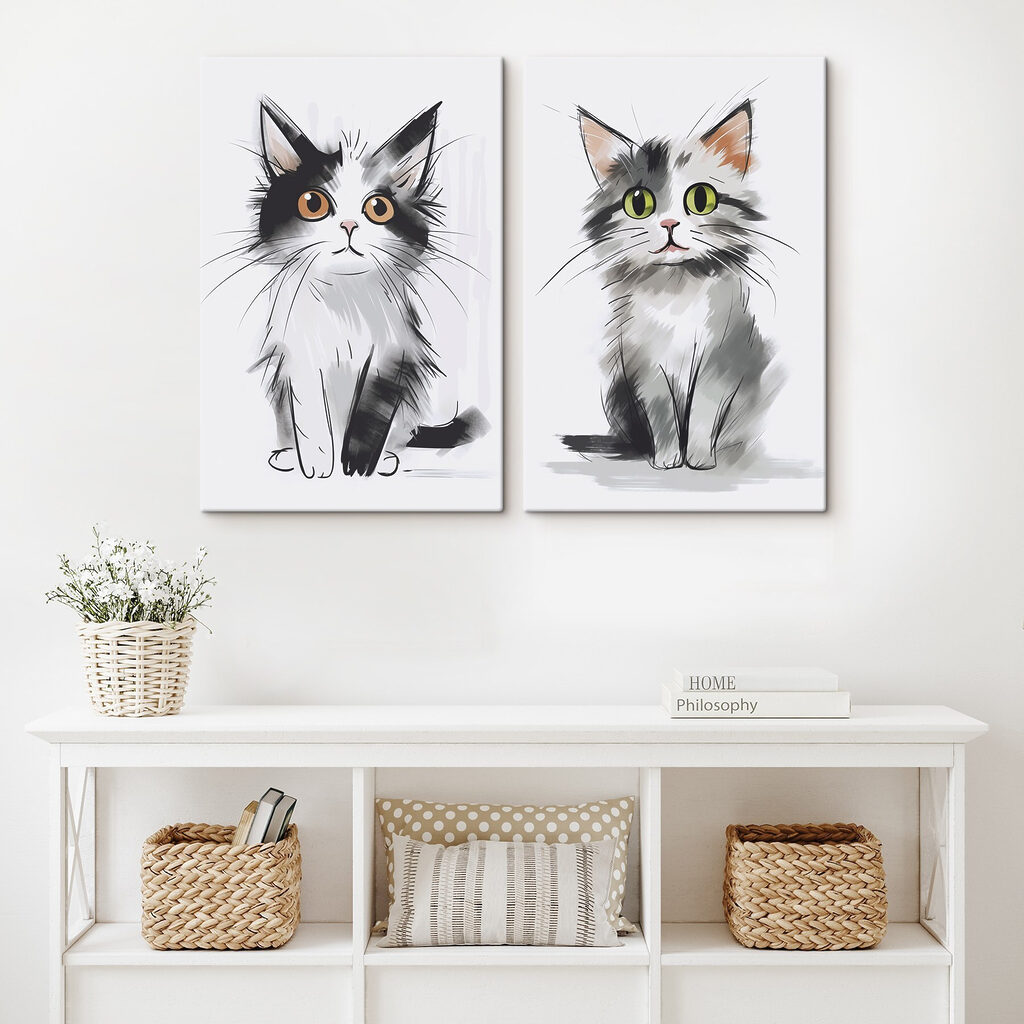 Chats en esquisse — intérieur 2