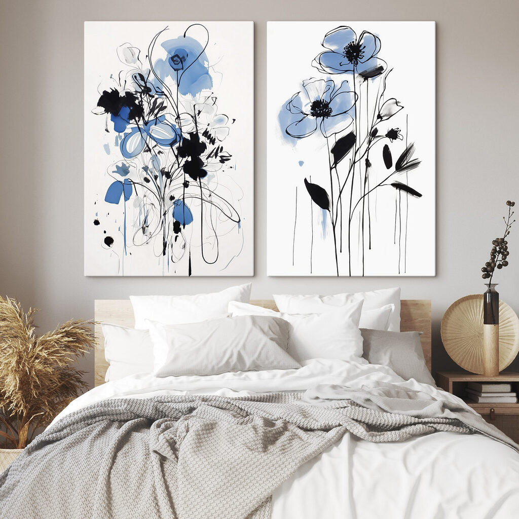 Fleurs bleu et noir — intérieur 1
