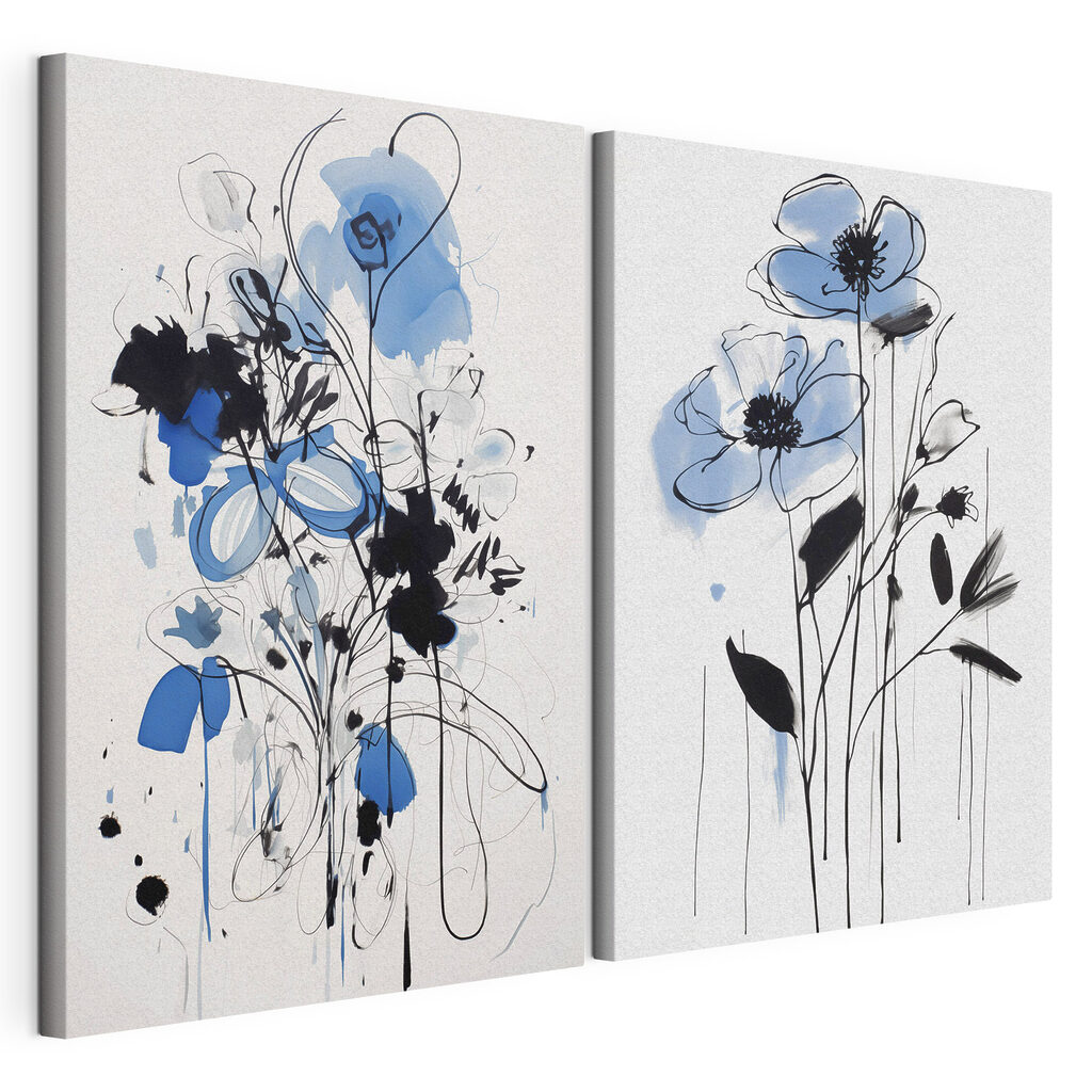 Fleurs bleu et noir — vue du produit