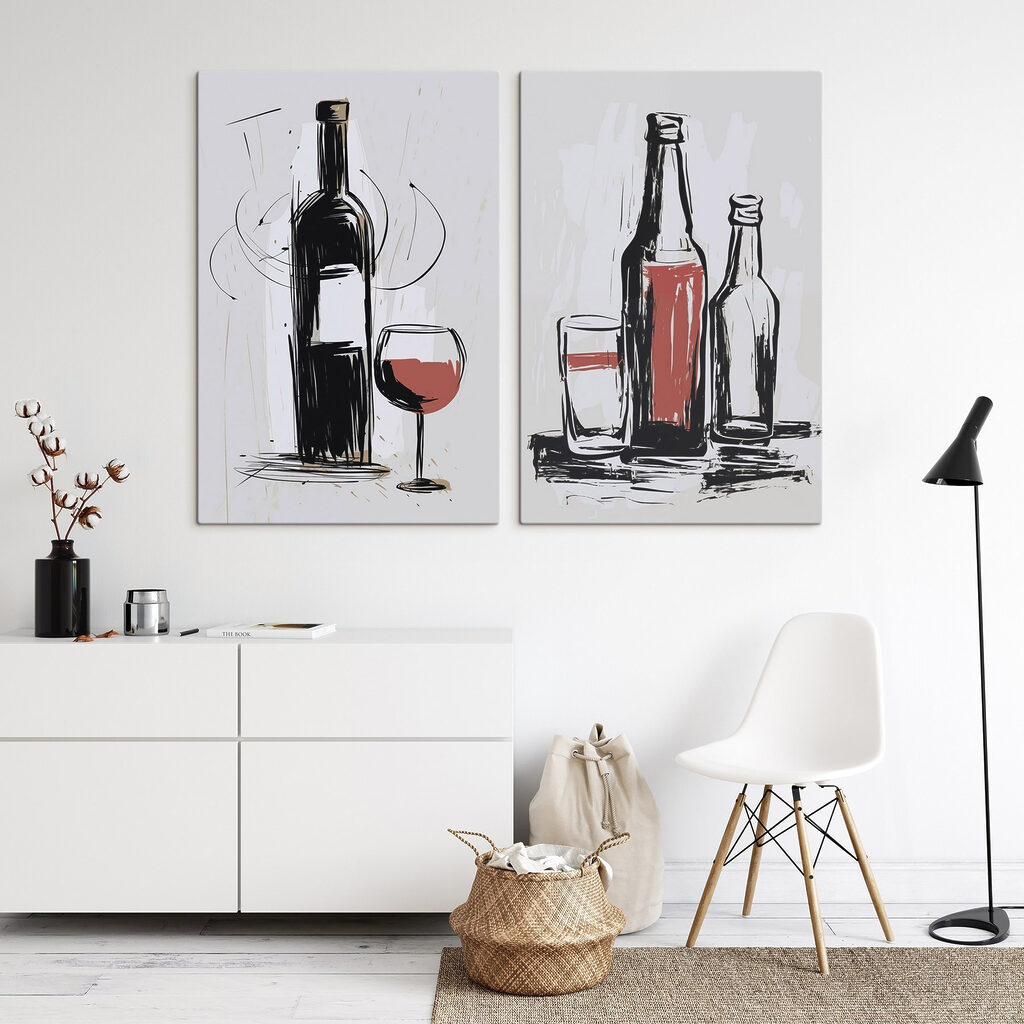 Bouteilles et verres — intérieur 1