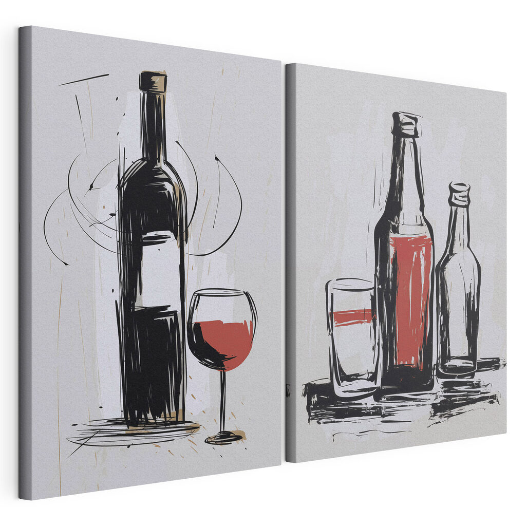Bouteilles et verres — vue du produit