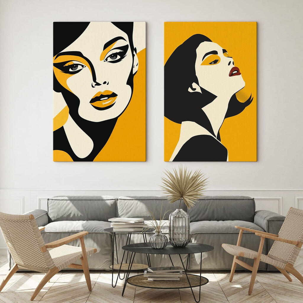 Femme au maquillage jaune — intérieur 2