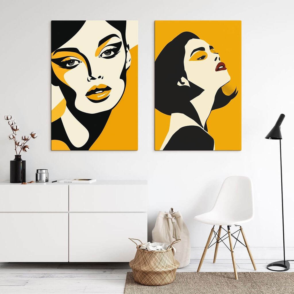 Femme au maquillage jaune — intérieur 1